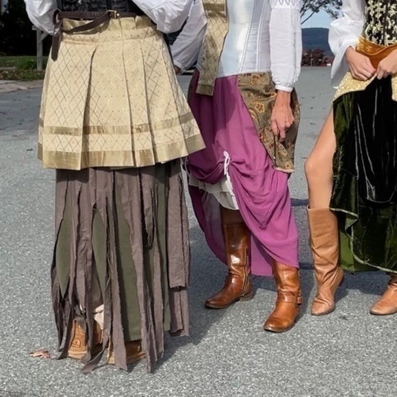 Handcrafted 4 layer upcycled/gypsy/pirate/medieval renaissance skirt bottom M/L - Picture 2 of 15